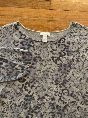 Suéter Chicos Mujer XS 0 Plateado Metálico Estampado Animal Pullover Ligero Foto 1 de 4