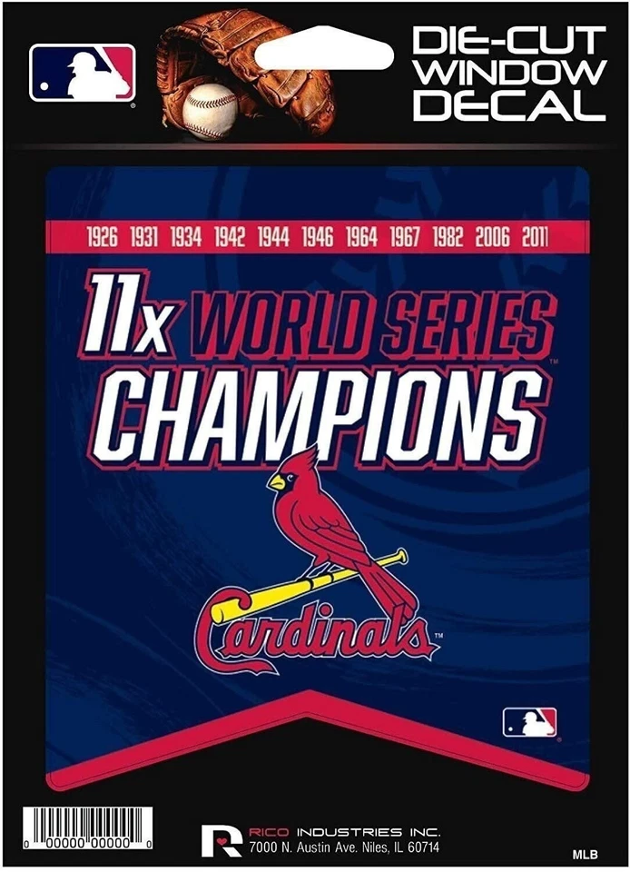 St Louis Cardinals 5" Decal Sticker 11X Time Champions Flat Vinyl Auto Emblem... - Image 1 of 1