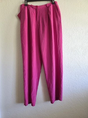 Pink 100% Silk Evan Picone Women's Slacks Size 12 - Image 1 of 4