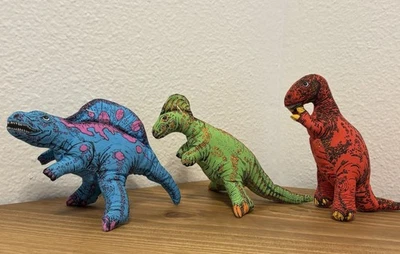Vintage 1992 Applause Plush Dinosaur Lot Of 3 Spinosaurus Hadrosaurus T-Rex NWOT - Image 1 of 4