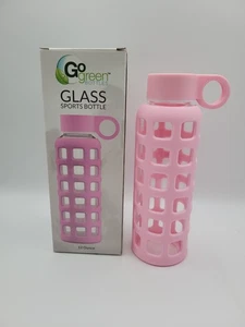 Water Bottle 12 oz Go Green Glass Water Bottles for Hot and Cold Beverages - Picture 1 of 3
