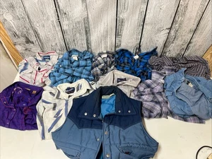VTG Wrangler Western Shirts Men Pearl Snap Short Sleeves Mixed Sizes Lot Of 11 - Picture 1 of 16