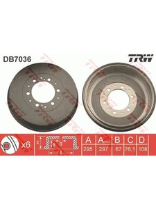 TRW Brake Drum fits Toyota Hilux 3.0 KUN26 D-4D 4WD (DB7036) - Picture 1 of 12