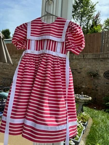 Sylvia Whtye Girls White/Red Sailor Dress Size Large With Crinoline - Picture 1 of 13