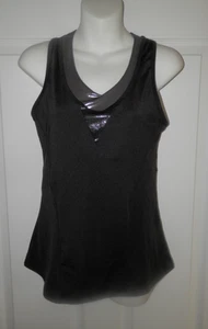 NWOT Women's Lucky in Love Black Shimmer Tennis Bra Tank sz M - Picture 1 of 4