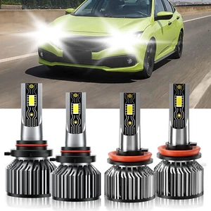 For Honda Civic 2014-2021 4X LED Headlight Bulbs 9005 H11 High Low Beam Kit - Bild 1 von 12