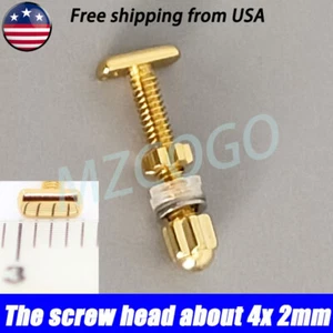Tornillo y perno rectangular curvo de 4 mm * 2 mm reemplazo para gafas de nivel C marco dorado - Imagen 1 de 6