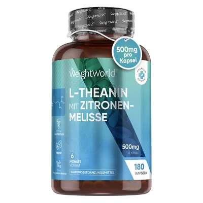 WeightWorld L Theanin - 180 Aminosäuren Kapseln - 400mg - aus Camellia Sinensis - Bild 1 von 4