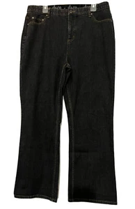 Denim & Co Damen Gr. 18WP Schwarz High Rise Jeans Stretch Baucheinsatz - Bild 1 von 12