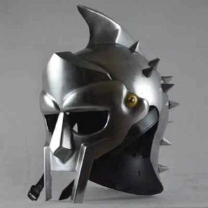 Casco de gladiador Máximo medieval portátil de metal macizo casco romano  - Imagen 1 de 6