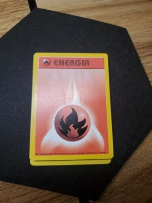 Pokemon 98/102 Card Game Energia Base Set Unlimited Italian Fire Energy - Image 1 of 2