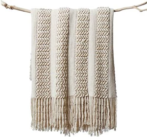lifein Fall Throw Blanket for Couch-Soft Boho Farmhouse Knitted Bed ThrowCozy... - Picture 1 of 8