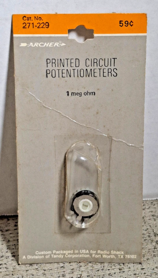 Vintage Archer Printed Circuit Potentiometer 1 Meg OHM/Cat. No. 271-229 - Image 1 of 2