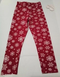 NWT Love Cameron Los Angeles Red Snowflake Christmas Leggings 4 Girls - Picture 1 of 3