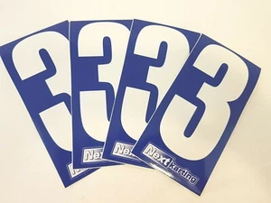  Kart 4 x Blanco Número 3 sobre Fondo Azul - Envío Gratuito - MSA Legal-Rotax - Imagen 1 de 4