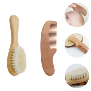 Scalp Massage Brush Wood Bath Brush Grooming Hairbrush Baby Wood Comb - Picture 1 of 12