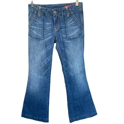 Yaso Jeans Womens Size 3/4 Embroidered Y2K Bootcut Medium Wash Low Rise - Image 1 of 4