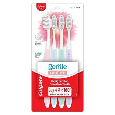 Colgate Sensitive Soft Bristles Manual Toothbrush for Adults 1 x Pack of 4 Brush - Image 1 of 4