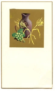 Image religieuse pieuse ancienne Raisin blé - pain & vin  - Imagen 1 de 1