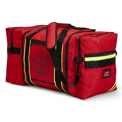 LINE2design Firefighter Jumbo Turnout Gear Bag with Padded Shoulder Strap - Red