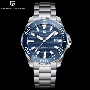 PAGANI DESIGN 1668A Sapphire Crystal 100M Automatic Stainless Steel Blue Dial - Picture 1 of 5
