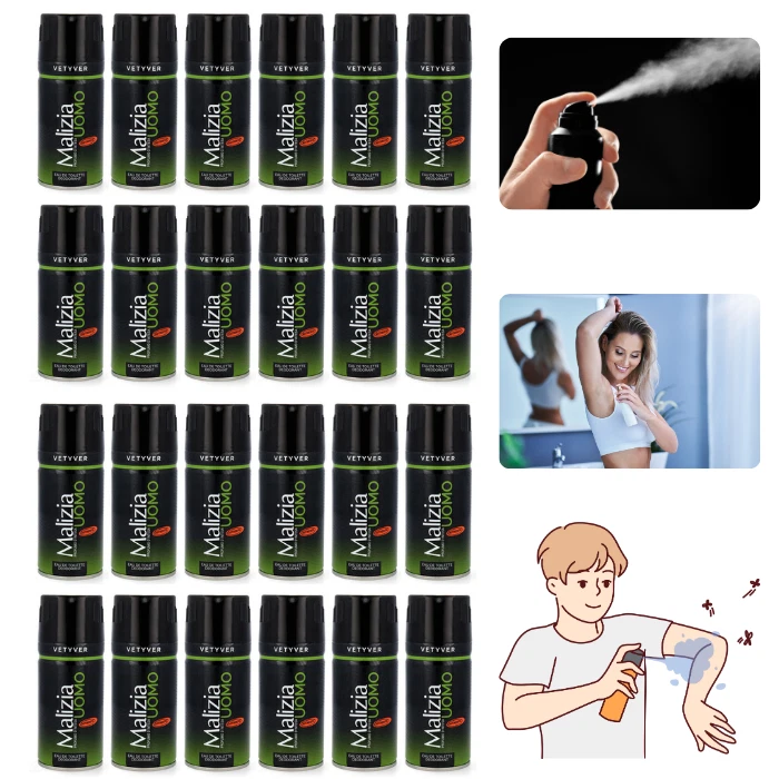 Malizia Uomo Vetyver Deo Body Spray 150ml - Der grüne Klassiker aus Italien