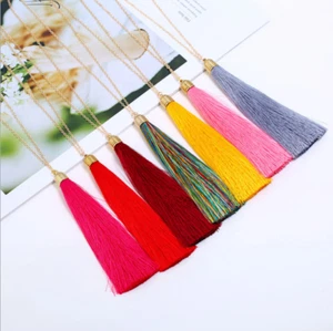 Women Long Tassel Pendant Necklace Sweater Boho Chain Jewelry Gift - Picture 1 of 12