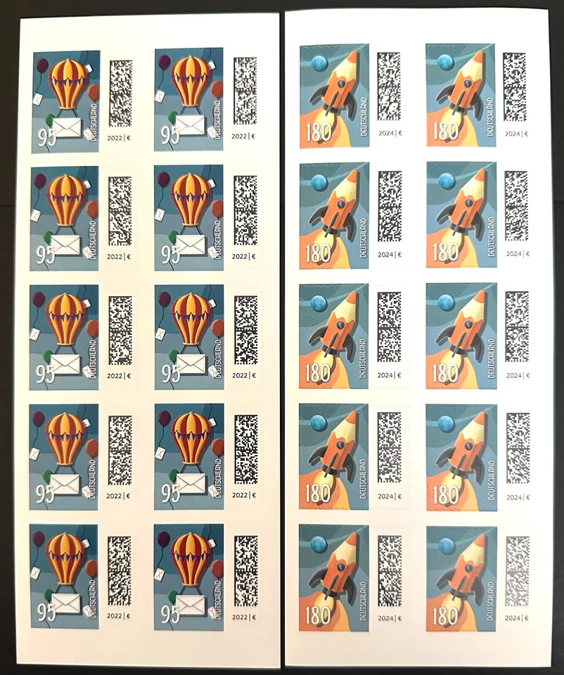 BRD 2024 MARKENSET Mi. 3873 3874 FB 142+143 BALLONPOST RAKETENPOST WDB SK !!! - Bild 1 von 1