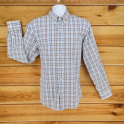 Camisa Arrow manga larga abotonada para hombre talla L blanca a cuadros mezcla de algodón negocios Foto 1 de 4