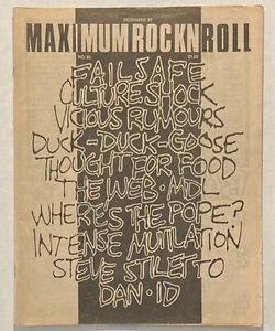 MAXIMUM ROCKNROLL Magazine #55 MRR 1987, Fail Safe, The Web, Culture Shock, Punk - Picture 1 of 6