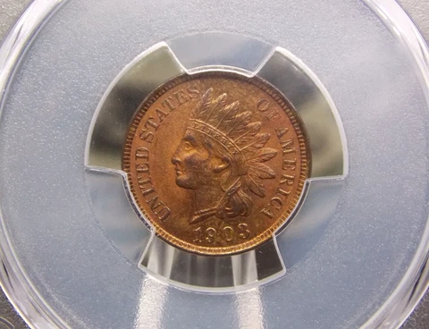 1903 Indian Head Cent Penny 1c PCGS MS64 RB #351 Red Brown BU Unc ECC&C, Inc Cover