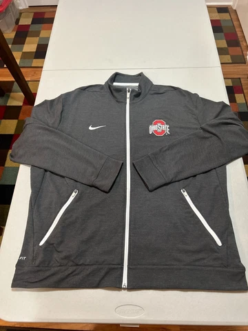 NIKE DRI-FIT Ohio State Buckeyes Triblend Stretch Full Zip Jacket Men’s Size XXL Cover