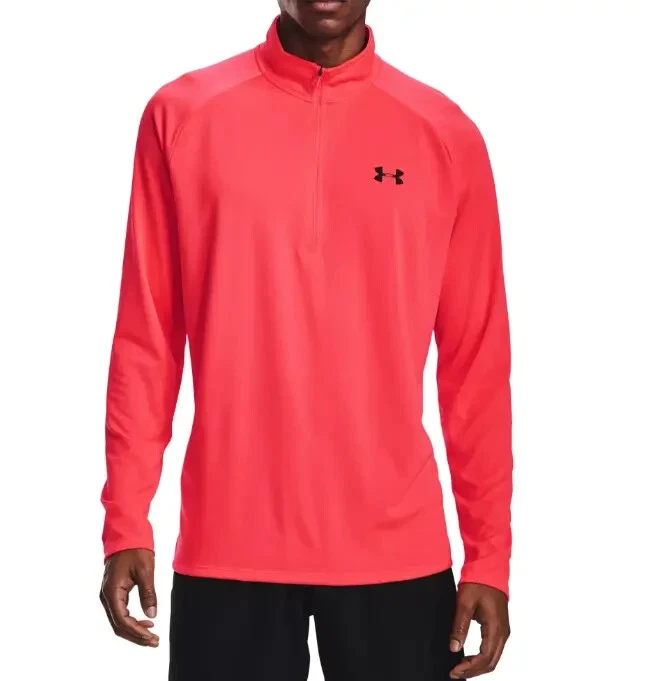 Under Armour Pullover Mens 2xl Red Authentic UA Tech Lightweight Loose Half Zip