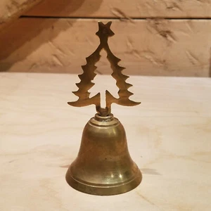 Messing goldfarbene Glocke Weihnachtsbaumgriff mit Stern - Swanky Barn - Bild 1 von 12