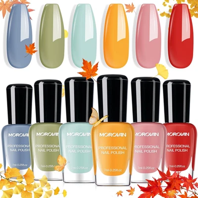 Juego de Esmalte de Uñas: Kit de Esmalte de Uñas de Secado Rápido Otoño Naranja Regular B Foto 1 de 4