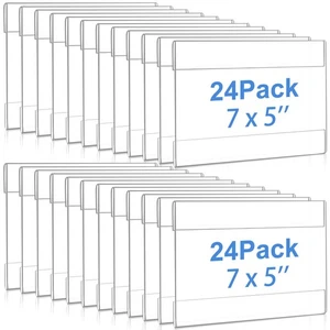24 Pack Acrylic Wall Mounted Sign Holder Vertical Plastic Clear Frames No Dri... - Foto 1 di 6