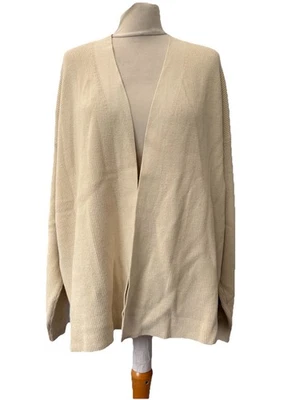 M&S Ecru Cardigan Size XL Long Sleeve V Neck Open Front Long Sleeve Cotton Blend - Image 1 of 4