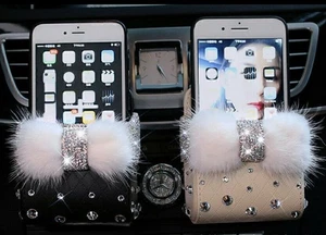 Car Organizer Auto Vent Outlet Bling Diamond Crystal Car Mobile Phone Holder - Photo 1 sur 13