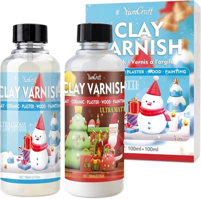 Air Dry Clay Glaze, Ultra Gloss and Matte Clay Varnish for Air Dry Clay/Polym... Foto 1 de 4