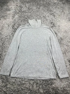 Yansi Fugel Sweater Women Medium Gray Metallic Turtleneck Lightweight Pullover - Image 1 of 4