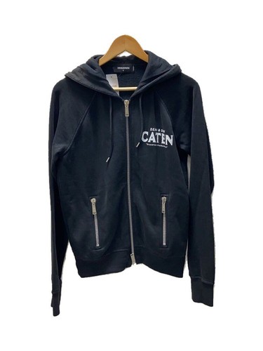 DSQUARED2 Felpa con cappuccio e zip S BLK tinta unita S74DL0751 usata
