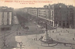 España - ZARAGOZA (Aragón) Plaza de la Constitucion y Paseo de la Independencia - Imagen 1 de 2