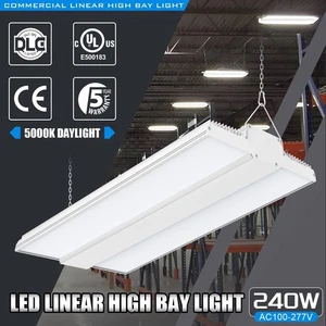 240Watt LED Linear High Bay Light Industrial Commercial Hanging Fixture Dimmable - Picture 1 of 11
