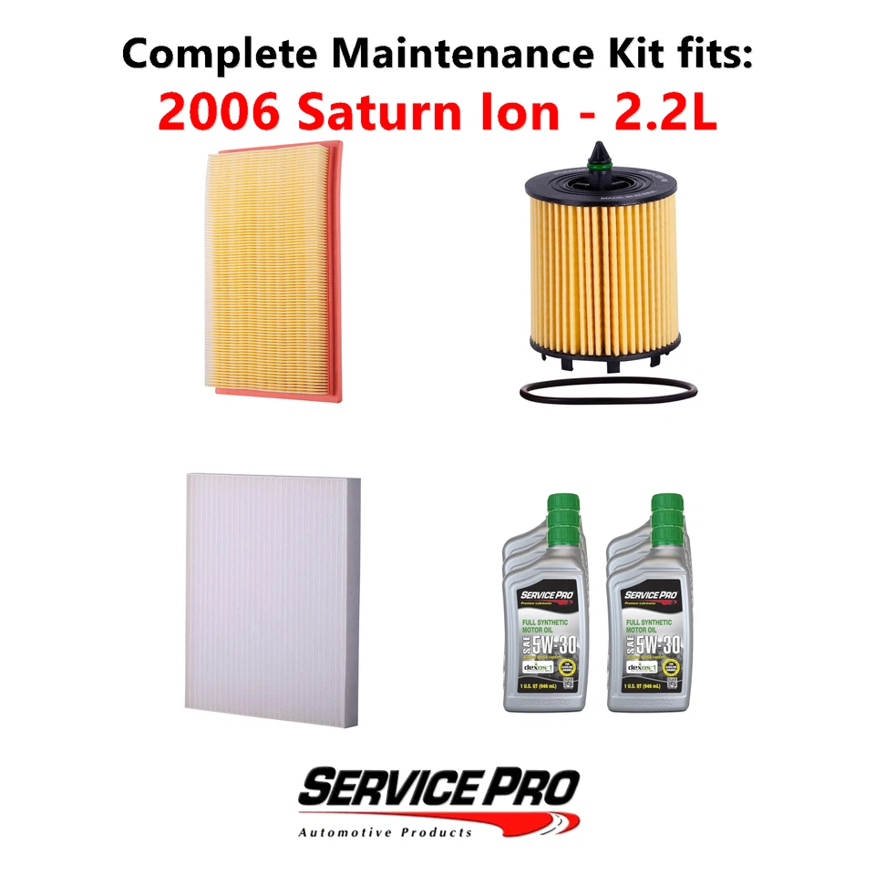 2006 Saturn Ion 2.2L Complete Oil, Air & Cabin Filter Kit (5W-30) - Image 1 of 4
