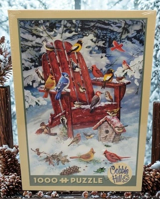 Rompecabezas Adirondack Birds 1000 piezas Cobble Hill - Nieve Invierno Paisaje Foto 1 de 4