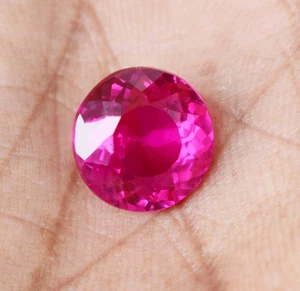 Natural Pink Sapphire 8.30 Ct – Round Brilliant –Certified – Stunning Vivid Pink - Picture 1 of 9