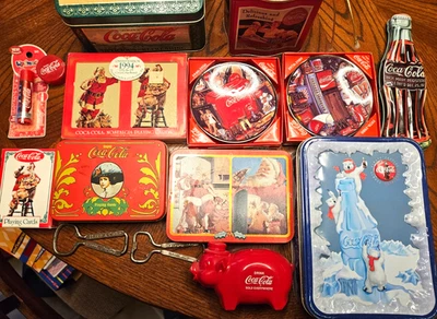 Coca-Cola playing cards, Collectors mini plates, tins and more - Image 1 of 4