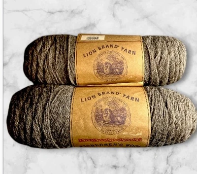 Hilo de lana de pescador marca León marrón brezo 465 yardas madejas Col 125 lote de 2 Foto 1 de 4