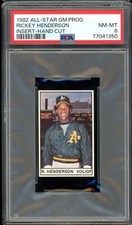 1982 Rickey Henderson HOF PSA 8 NM-MT Rare Canada All-Star Game Program Inserts