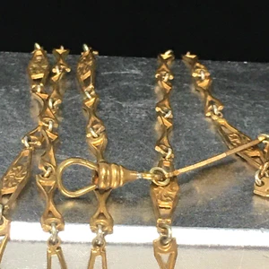 Vintage Victorian Gold Gilt Fancy Bar Link Pocket Watch Fob Chain - Picture 1 of 20
